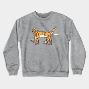 Tiger on Skates Crewneck Sweatshirt